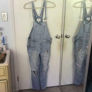 Forever 21 Distressed Overalls